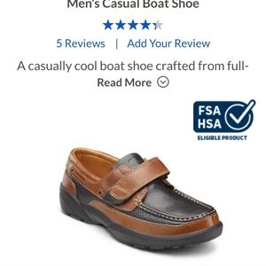 Dr comfort Mike leather boat shoe loafer NIB